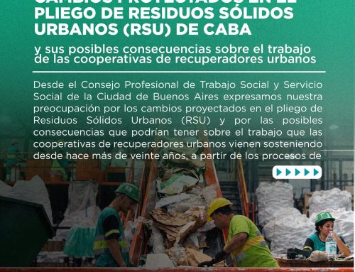 Posicionamiento del Consejo Profesional ante los cambios proyectados en el pliego de residuos sólidos urbanos (RSU) de CABA