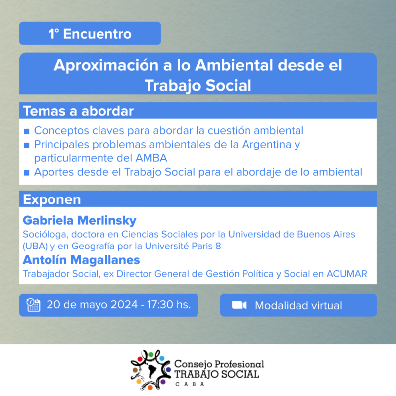 Ciclo de Conversatorios en Ambiente y Trabajo Social – Trabajo Social