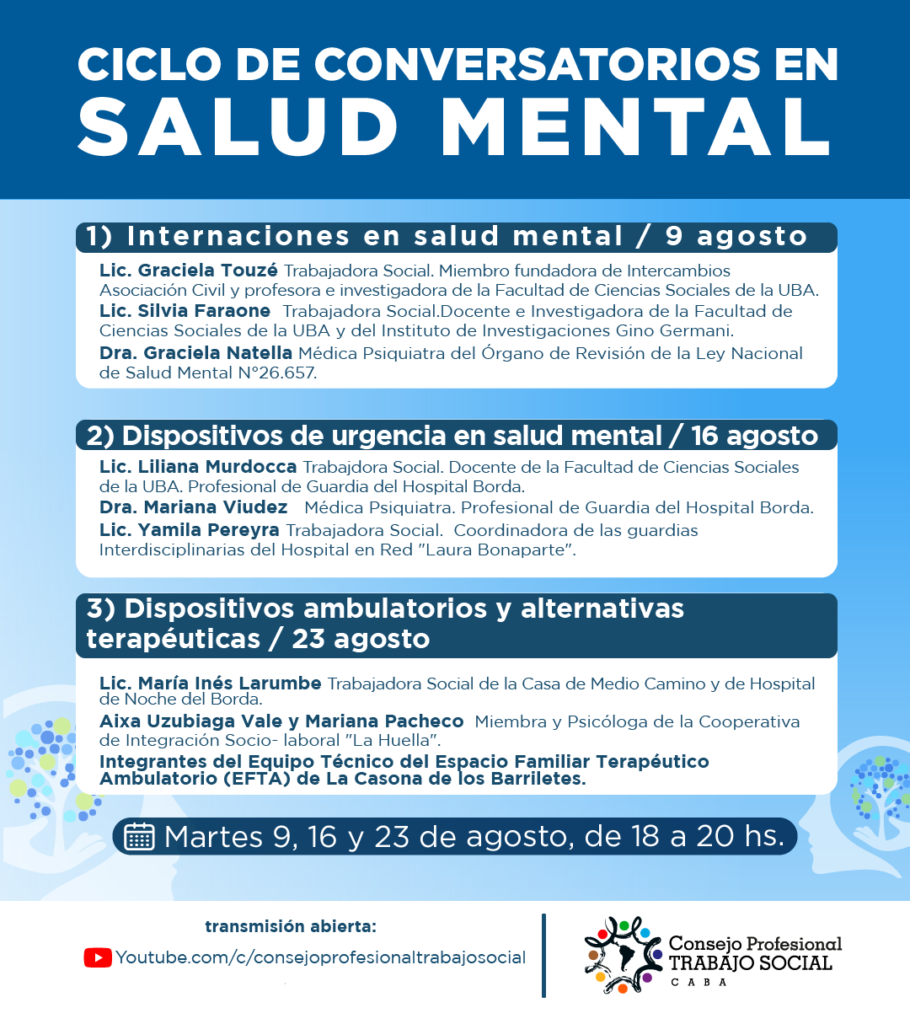 CICLO DE CONVERSATORIOS EN SALUD MENTAL – Trabajo Social